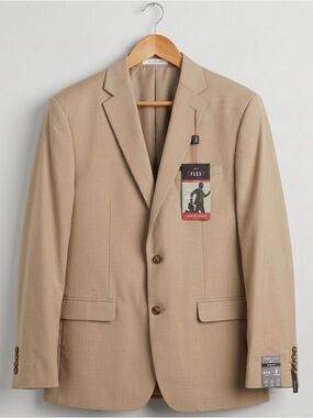 Van Heusen FLEX Slim Fit Blazer – 46R Tan Wrinkle-Free Performance – NWT